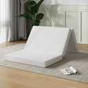 Novilla Foldable Mattress Topper, Twin Size Comfort Foam Trifold Mattress with Cloud Design Cover, 4 Inch Folding Mattress for Back Pain Relief, Suitable for Camping, RV Travel, 75"x39"x4"