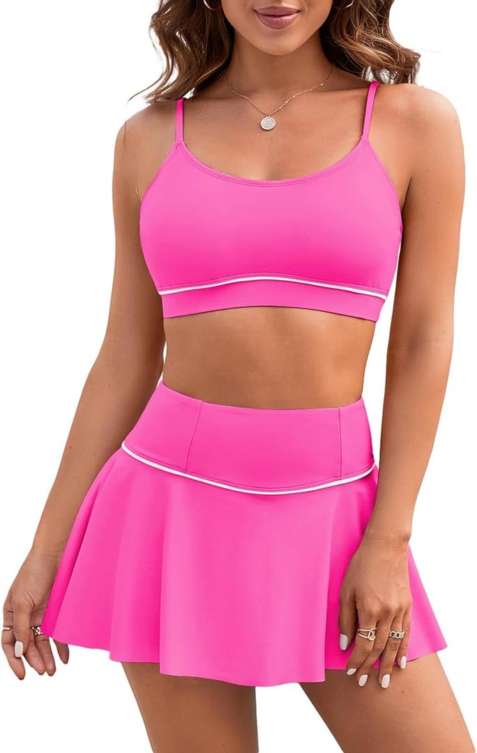 Pink Queen High 2 Piece Bikini Swimsuit Set Bathing Suit (Medium)