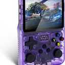 Retro Game Console R36S Handheld Game Console with 64GB Preloaded Games, Save/Load Function, 3.5" HD IPS Screen, Portable Emulator Console for Family, Adults & Nostalgic Players (Purple R36s 3.5")