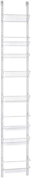 ClosetMaid Adjustable Organizer Rack with Baskets Wall or Over Door Mount, for Kitchen, Pantry, Utility Room, Closet, 12 in. W, White Finish
