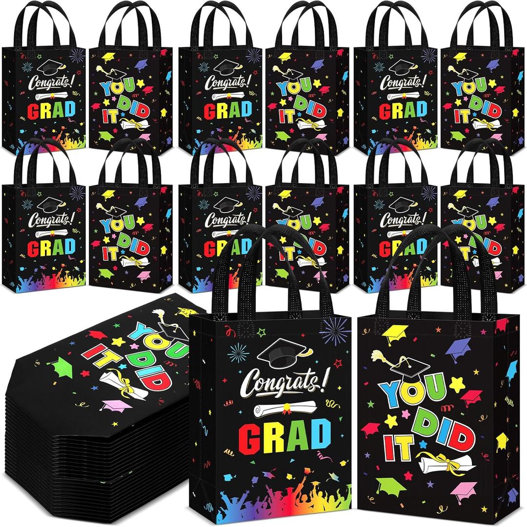 Sweetude 36 Pcs 2026 Graduation Gift Bags with Handles Reusable Congrats Grad Tote Bags for College Graduation Party Supplies