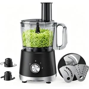 Simple Deluxe Food Processor 10.5 Cup, Multi-Functional Vegetable Choppers Food Grinder with Slicing Shredding Chopping Kneading, Suitable for Smoothie Fruit Dough, 2.6QT, Black