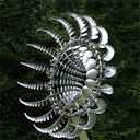Unique and Magical Metal Windmill,3D Wind Powered Kinetic Sculpture, Lawn Solar Wind Wind Spinners for Yard and Garden, Wind Catchers Metal Outdoor Patio Decoration Wind Sculpture (Silvery)