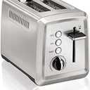 Hamilton Beach 2 Slice Toaster with Extra-Wide Slots, Bagel Setting, Toast Boost, Slide-Out Crumb Tray, Auto-Shutoff & Cancel Button, Defrost Function, Stainless Steel (22794)
