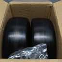 GICOOL 2-Pack 13x5.00-6 Flat Free Lawn Mower Tire and Wheel Assembly, 13" Solid Smooth Tread PU Tire with 3/4" or 5/8" Bearing, 3.25"-5.9" Adjustable Centered Hub for Zero Turn Mowers