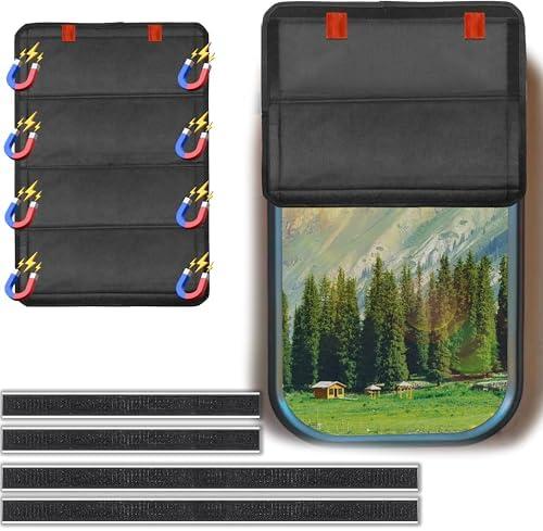 FDKJEJC Rv Door Window Shade Cover, Rv Blackout Curtains with Uv Protection(25 * 16 in), New Model Foldable Rv Blackout Window, Cover Camper Door Window Shade(Hook and Loop+Magnetic Version)