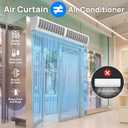 TURBRO 60 in Air Curtain for Doors with Magnetic Door Switch, Wall-Mounted Fan with Remote Control, 2 Speeds, 1883 CFM, 2559 FPM, for Residential and Light Commercial Use, 120V