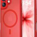 Thomo Magnetic for iPhone 17 Case, [Compatible with Magsafe] [Full Camera Protection] Translucent Matte Military Grade Shockproof with Anti-Fingerprint Phone Cover 2025, Red