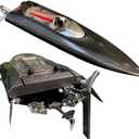 25inch UDI022 Large Remote Control Boat for Adults Experts 14y+ Alloy Tail Kits RC Brushless Watercraft 50km/h 31mph 3S/4S Battery & LED 4WD Full-Functions RC Sail