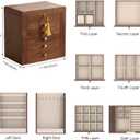 Black Walnut Wooden Jewelry Box, Wood Jewelry Organizer with 2 Side Doors Mirror Lockable Classical Style for Watch Necklace Ring Earring Storage Mothers Day Gifts for Mom-6 Layer