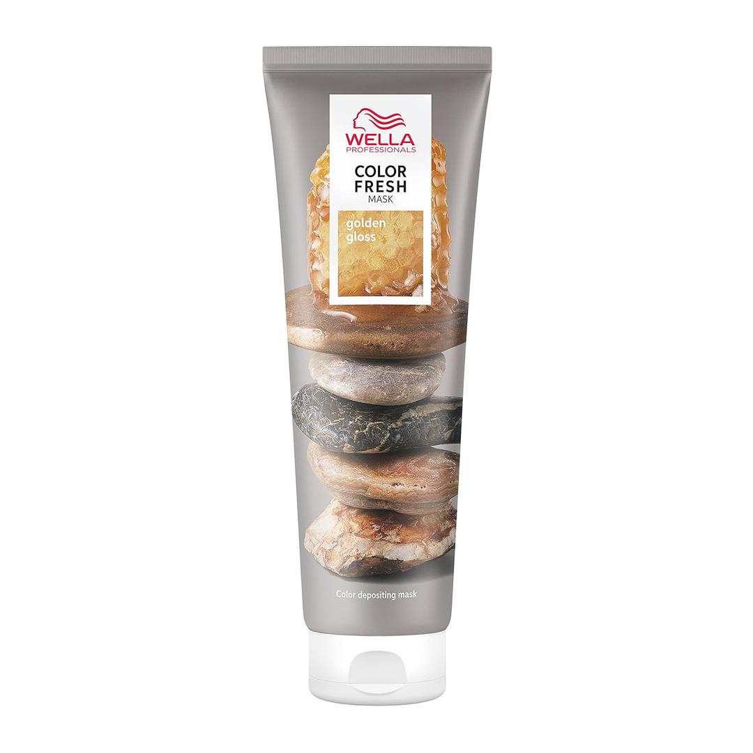 Wella Color Fresh Mask | Color-Depositing Hair Mask for Refreshed Salon Color | Vegan Formula with Avocado Oil for Smooth, Moisturized Results | All Hair Types | Zero Damage | Silicone Free | 5 Fl Oz (Golden Gloss)