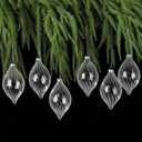 Sumind 6 Pcs 5.8" Glass Christmas Ornaments Hand Blown Glass Ornaments Crystal Balls DIY Clear Hanging Decorations with Metal Hook for Winter Xmas Tree Window Elegant Luxury Decor Gift(Swirl Style)