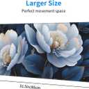 Gaming Mouse Pad, Large Non-Slip Rubber Base Mousepad, Keyboard Mouse Mat, Desk Pad with Stitched Edges, 31.5x11.8inch, Gorgeous Flowers