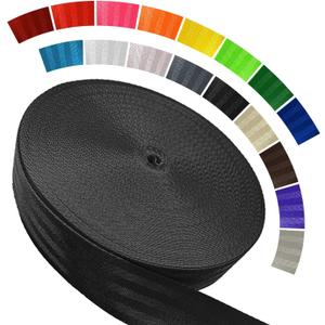 Polyester Webbing Strap 16+Colors 1"&1.5"&1.9" 16.5 25 33 55 Yards Heavy Duty Webbing Roll, Flat Webbing Strap for Indoor&Outdoor Gear, Climbing, DIY Crafting, Repairing