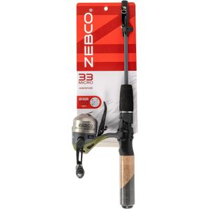 Zebco 33 Micro Adventure Spincast Reel and Fishing Rod Combo, 36-Inch Telescopic Rod, Ultra-Light Power, Moderate Action, Silver/Green