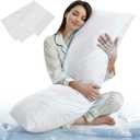 ELNIDO QUEEN Cooling Body Pillow Insert with Cover Breathable Long Body Pillow for Side Sleepers, Soft Support Bed Pillow for Adults, 20x54 Inches White