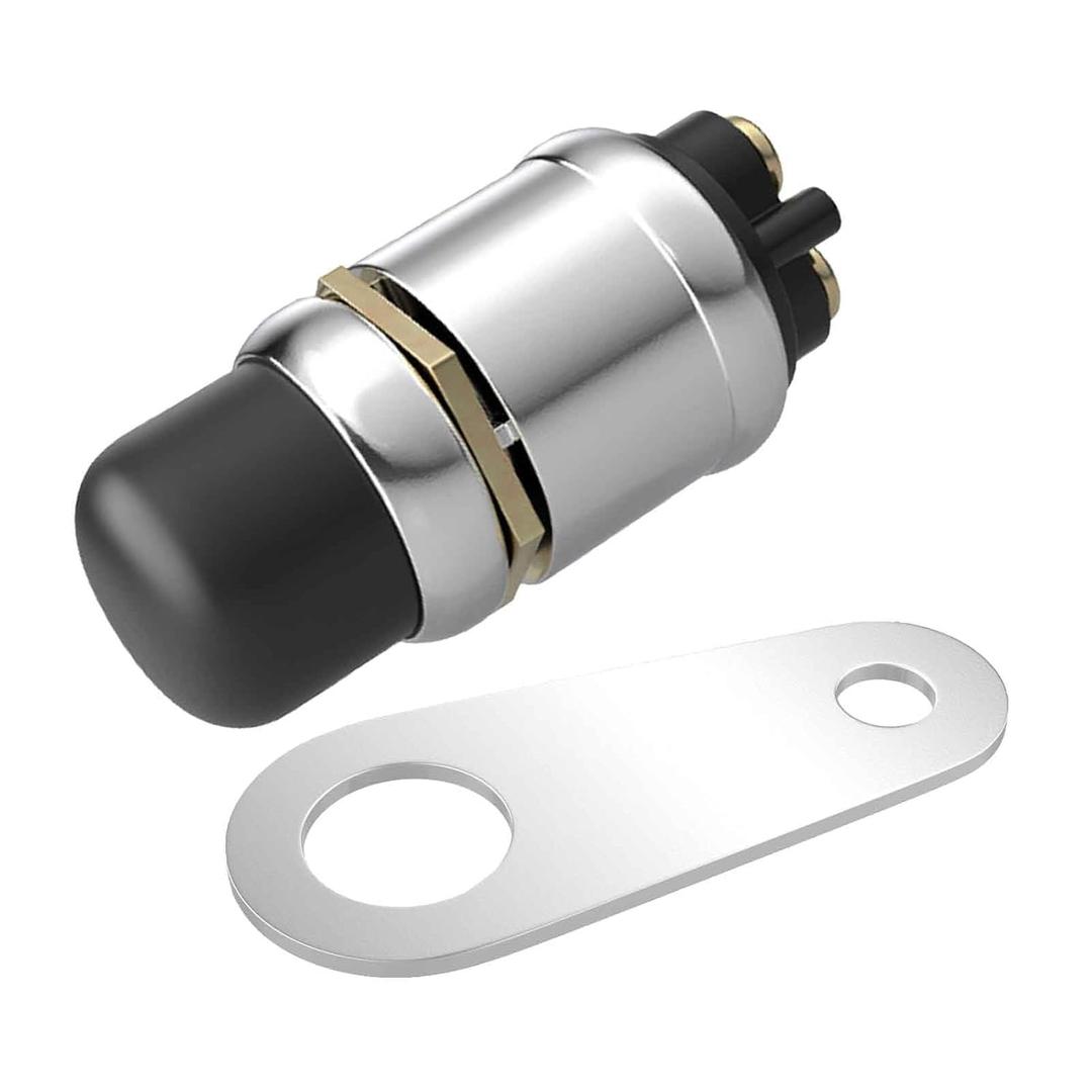 Push Button Starter Switch 12V 50A, Waterproof Momentary Push Button Switch for Car, Truck, Boat, ATV, RV, Lawn Tractor Engine One-Button Starters Pushs Starter Switch (Black)