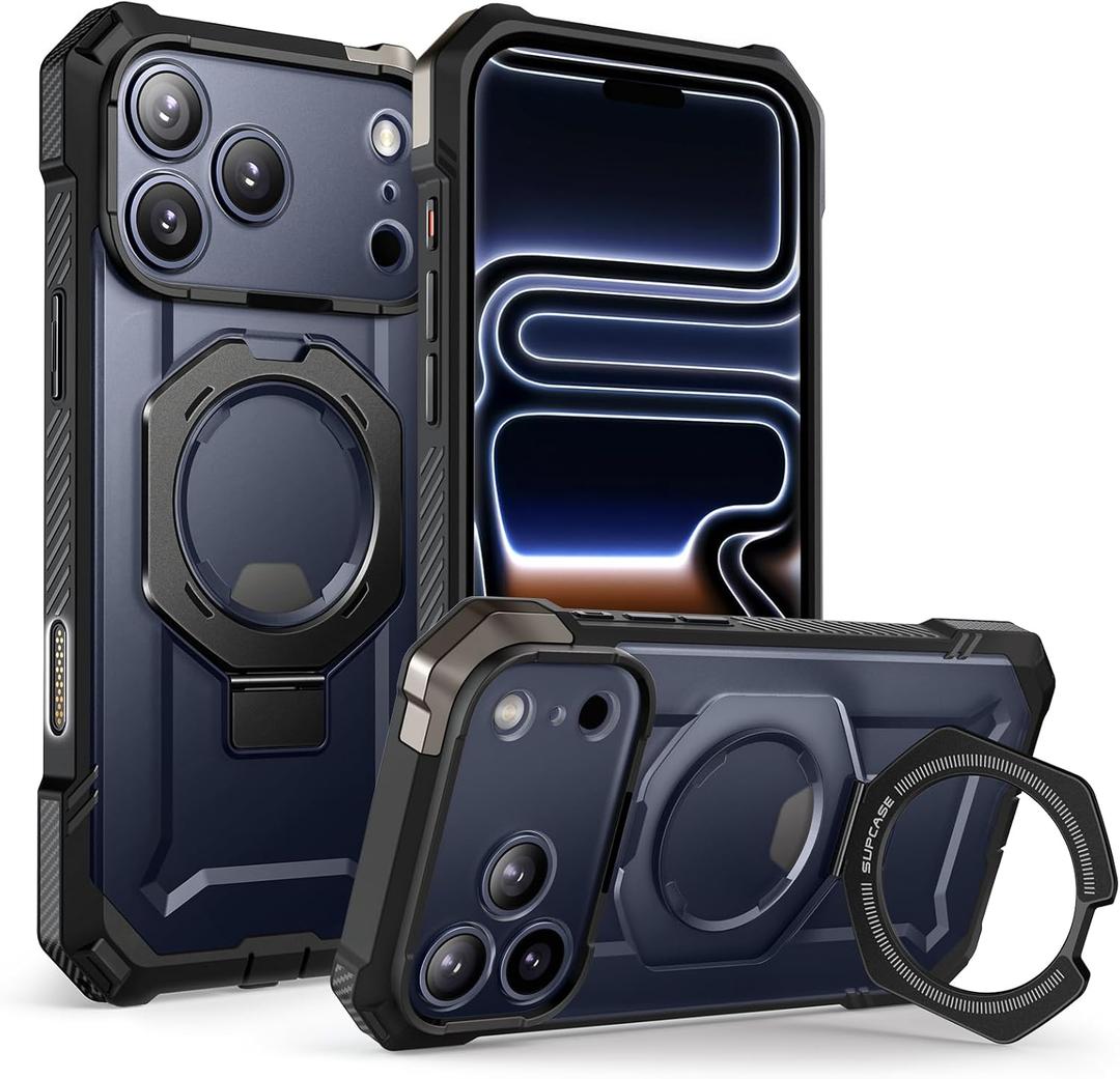 SUPCASE for iPhone 17 Pro Case with Kickstand (Unicorn Beetle Grip), [Camera Control Cover] [Compatible with MagSafe] [Military-Grade Drop Protection] Heavy Duty Magnetic Phone Case, Black
