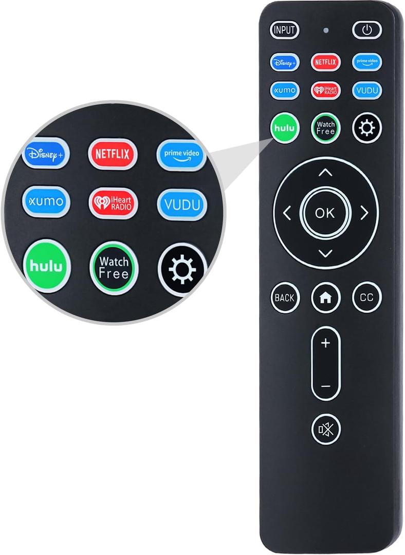 Universal Backlit Remote XRT260 for All VIZIO Smart TV Smartcast 4K P-Series V-Series D-Series M-Series XRT136 XRT140 Remote Replacement, with Shortcut Buttons Disney+, Netflix, Prime Video, Hulu