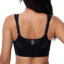 Posture Back Support Plus Size Front Closure Bra Wireless Full Coverage for Women (Black)