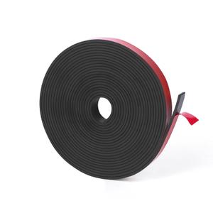WochiTV Adhesive Solid Rubber Strips, 1/2" Wide x 1/16" Thick x 360" Long Self Stick Black Neoprene Rubber Rolls Perfect for DIY Insulation Cushion Gasket, Sealing, Liner, Weather Striping