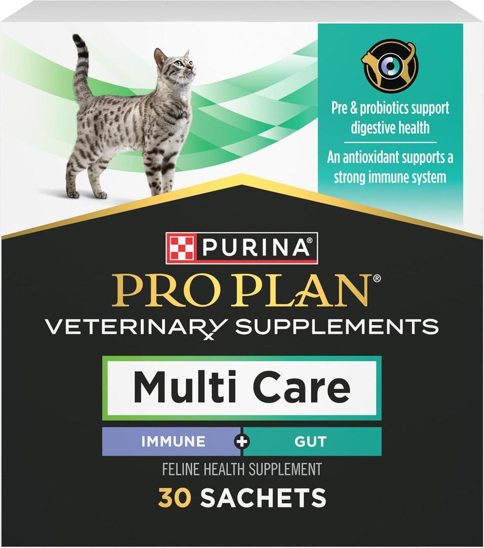 Purina Pro Plan Veterinary Cat Supplements Multi Care Feline Supplement  Digestive Probiotics for Cats  Immune Support Cat Supplement - 30 ct. Box