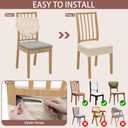 DREAHOTEXTIL Stretch Seat Covers for Dining Room Chairs Set of 4,Dining Chair Covers,Kitchen Chair Covers,Removable Washble Dining Room Chair Seat Cover,Chair Slipcovers Protector (Beige)
