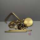 gotonovo Exposed Bathroom Shower Faucet Set Shower Fixture 8 Inch Rainfall Shower Head Handheld Shower Cross Handle Wall Mount 2 Functions Antique Brass