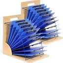 GAMENOTE 2 Pack Clipboard Holders - Wood and Metal Clipboard Stand Clipboards Organizer Rack Small White Board Organization for Classroom Storage, Office, Assembly Required (2)