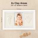 KeaBabies Baby Hand and Footprint Kit - Clay Handprint Keepsake Frame, Newborn Nursery Picture Frame, Personalized New Mom Gifts for Shower & Registry, First Mother's Day (Alpine White)