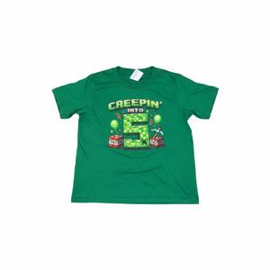 It's My 6th Birthday Boy Gamer Creepin’ Into 5 Gamer Pixel T-Shirt Green XS(116)