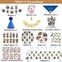 2 x 195Pcs Dog Birthday Party Decorations Set - 20 Plates, 20 Napkins, 18 Balloons, 107 Tattoos, 24 Cake Toppers, 1 L Topper, 1 Banners, 1 Tablecloth, 1 Scarf, 1 Hat with Numbers for Dog Party Supplies
