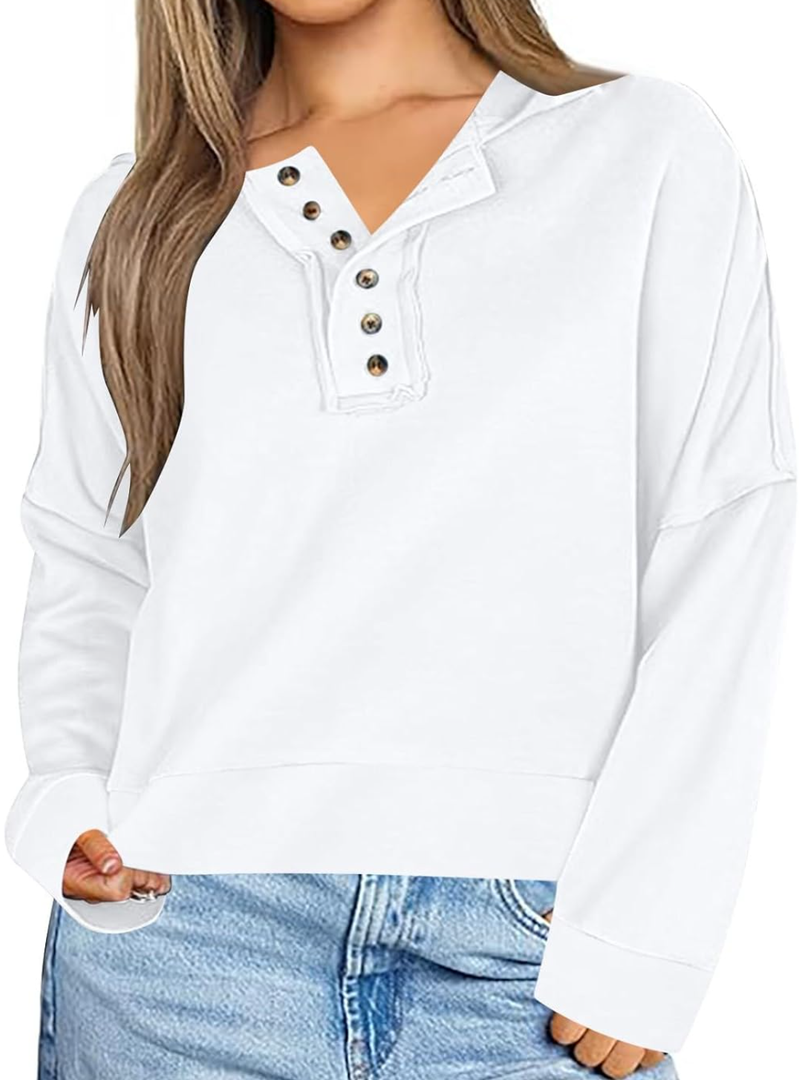 Sinzelimin Women Fall Tops Fashion Solid Color Slim Fit Button up Hooded Sweatshirt Long Sleeves Hoodies Pullover Blouse Tops XL