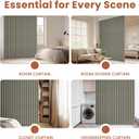 AJAZZ Blackout Accordion Door Curtain 98"x84" Grey - Magnetic Folding Room Divider, No-Drill Sliding Patio Closet