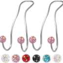 MTGOCHA Bling Purse Hook for Car Headrest, Upgraded Cute Car Seat Hooks for Bag Handbag, Durable Stainless Auto Purse Hanger Holder 2 Pack, Pink