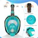 Greatever G2 Full Face Snorkel Mask with Latest Dry Top System,Foldable 180 Degree Panoramic View Snorkeling Mask with Camera Mount,Safe Breathing,Anti-Leak&Anti-Fog