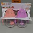 Munchkin Any Angle Sippy Cups for Toddlers, Spill Proof Weighted Straw Cup with Transition Handles for Babies 6 Months and Up, 7 Ounce, 2 Pack, Pink/Purple