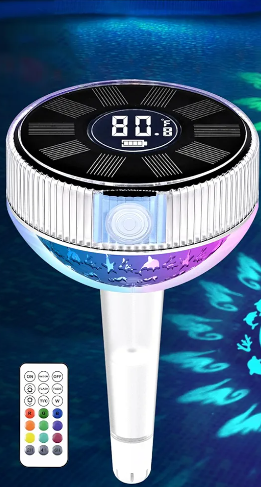 Likiyol 2025 New Solar Digital Pool Thermometer Floating Easy Read with Light Show & Remote, Pool Temperature Thermometer IP68 Waterproof for Pools Ponds Hot Tubs Likiyol 2025 New Solar Digital Pool Thermometer Floating Easy Read with Light Show & Remote, Pool Temperature Thermometer IP68 Waterproof for Pools Ponds Hot Tubs