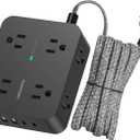 Power Strip Surge Protector, HANYCONY 8 Outlets with 4 USB Charging Ports(2 USB C), 3 Side Outlet Extender with 5 Ft Extension Cord, Flat Plug, Wall Mount, Desk Charging Station for Home Office ETL