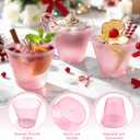 150 Pack Plastic Cups 9 oz Pink Clear Plastic Cups for Cocktail Fancy Disposable Cups for Party Stemless Wine Glasses for Birthday Wedding Graduation