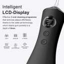 Water Dental Flosser for Teeth, Portable Cordless Water Flosser with 300ML Rechargeable with Type-C, IPX7 Waterproof Water Flossers for Adults with 3 Intensity Modes and 3 Flossing Tips (Dark)