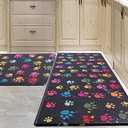 PCSWEET HOME Kitchen Mat Cushioned Anti-Fatigue Floor Mat,Waterproof Non-Skid Kitchen Mats and Rugs Ergonomic Comfort Standing Mat for Kitchen, Home, Office, Sink, Laundry, Colorful Paws (Multicolor)