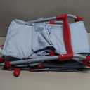 Baby Doll Stroller for Toddler Girls & Big Kids 6-8 Years Old | 28” Baby Stroller for Dolls, Toy Baby Stroller with Cute Ligh Denim Fabric, Mesh Storage Basket, Canopy, Handle Grips, Swivel Wheels