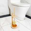 CRAKTH Wood Toilet Brush and Holder Set, Beechwood Toilet Bowl Cleaner Brush for Bathroom, Sisal Bristles Toilet Scrubber with Stand