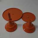 3 Piece Orange Cake Stands Set Metal Cupcake Pedestal Table Dessert Display Stand with Tall Base Decoration Serving Platter for Baby Shower Wedding Birthday Parties Celebration