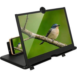 10'' Screen Magnifier Version, 2026 New Screen Magnifier for Cell Phone, Movies, Videos, and Gaming, Amplifier Desktop Magnifying for Seniors Reading (Black)