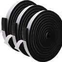 Jucoan 49 Feet Weather Stripping Foam Insulation Tape, 1 Inch Wide x 1/2 Inch Thick Self Adhesive Foam Seal Tape, High Density Door Seal Strip Window