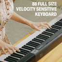 Donner Piano Keyboard 88 Keys, Beginner Digital Piano Velocity-Sensitive Keys, Portable Electric Piano with Stand, Sustain Pedal, Carrying Case and Keyboard Stickers, DEP-1, Compact