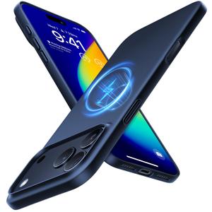TORRAS Magnetic Slim Fit for iPhone 17 Pro Case 6.3 inch, Ultra-Thin, Compatible with MagSafe, Lightweight Matte Anti-Scratch Hard PC Cover Phone Case for iPhone 17 Pro OriginFit, Deep Blue