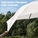JEAREY 9FT Outdoor Patio Umbrella,Market Table Umbrella with 8 Fiberglass Ribs, Pool Umbrella with Tilt and Crank, UV Protection Lightweight & Wind-Resistant for Lawn, Garden, Deck and Backyard, Cream White